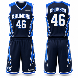 Uniforme de Baloncesto Azul Marino Eléctrico Personalizado, Jersey y Pantalones Cortos de Secado Rápido para Hombre, Kit de Equipo, Fabricante OEM - Product Image 1