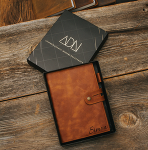 Funda de cuero personalizada para diario - Funda de cuero para cuaderno A5 - Diario personalizado - Regalos de Navidad para él - Regalos personalizados para él - Product Image 2
