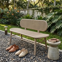 Nouveau Banc en Bois Ciaro Minimaliste Moderne, Bois de Teck Massif Naturel, Durable, Chaise de Salle à Manger Extérieure pour Villa, Patio, Jardin