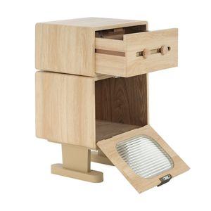 Mesa Consola de Almacenamiento Giratoria Creativa de MDF, Color Natural - Product Image 6