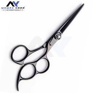 Tijeras de Peluquería de Acero Inoxidable con Recubrimiento de Titanio Negro, de 3 Dedos, Cómodas, con Tres Anillos - Product Image 5