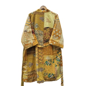 Robe d'été vintage indienne en coton respirant et élégant pour femme, matelassée, style Kantha, patchwork, mode festival, fermeture avant complète, vente en gros - Product Image 6