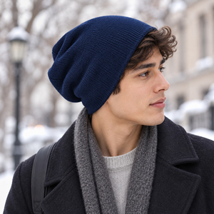 Gorro de Punto Largo y Holgado Estilo Marinero, con Logotipo Personalizado, Gorro de Punto Suave Unisex, Gorro de Punto de Color Sólido, Gorros Casuales de Acrílico - Product Image 2
