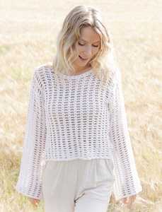 Women's Eco-Friendly Canvas Long Pullover Halter Neck Regular Sleeve Elegant Autumn <b>Top</b> Breathable Solid Color Handmade Knit - Product Image 2