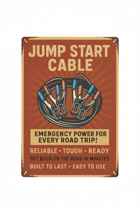 Plaque métallique vintage Art déco en aluminium Décoration murale de garage avec câble de démarrage avec motif en relief pour anniversaire ou mariage - Product Image 2