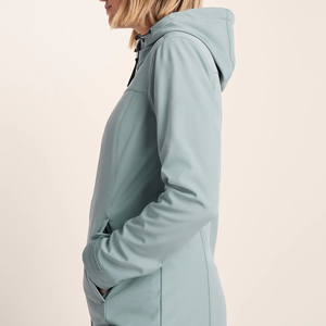 Women's <b>Lightweight</b> <b>Long</b> Softshell Fleece Jacket Breathable Waterproof Windproof Embroidery Logo Hooded Collar Winter <b>Long</b> <b>Coat</b> - Product Image 6