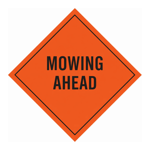 Panneau de signalisation pliable en PVC haute visibilité Brady Mowing Ahead Stop Sign pour les zones gazonnées - Product Image 3