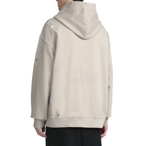 Sweat à capuche tendance uni effet vieilli 100 % coton, léger et durable, idéal pour l'hiver, écologique, conçu pour le quotidien et le confort - Product Image 5