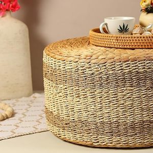 Customised Hot Selling <b>Adjustable</b> Water Hyacinth Ottoman High-quality Cushion Natural Woven <b>Stool</b> for School Use and other - Product Image 5