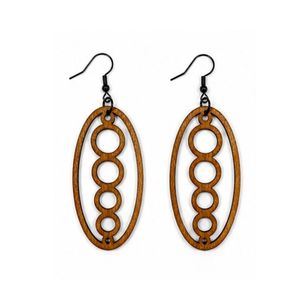 Boucles d'oreilles en bois pour femmes, légères, ajourées, élégantes, minimalistes, naturelles, pour un usage quotidien - Product Image 3