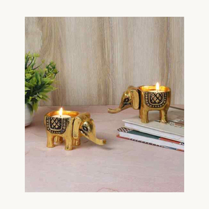 Porte-bougie en métal Golden Elephant, nouvelle arrivée, pour mariage, décoration de la maison, centre de table - Product Image 1