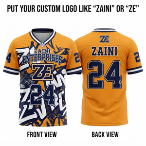 Men American Football Jersey Premium 220 GSM Polyester <b>Mesh</b> Custom Digital Print Breathable Adjustable Strap Team Logo <b>Blue</b> - Product Image 1