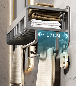 Étagère d'angle murale moderne en acier et aluminium OEM/ODM, étanche, pour serviettes et articles de toilette - Product Image 3