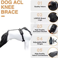 Attelle de genou pour chien en coton respirant écologique personnalisée avec harnais pour l'articulation du tendon croisé transversal arrière, soutien de la patte arrière, utilisation en plein air