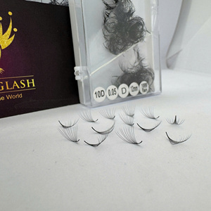 Extensiones de Pestañas de Volumen Premade Hechas a Mano 10D 0.03 de Fábrica al por Mayor, Pelo Sintético Suave, Base Puntiaguda, Aspecto Natural 10mm LC - Product Image 1