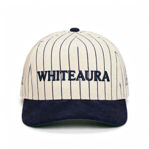 Casquette Snapback Rayée Whiteaura à 6 Panneaux avec Logo Brodé 3D, Unisexe, Chapeau Décontracté 100% Coton pour Adultes, Toutes Saisons - Product Image 1