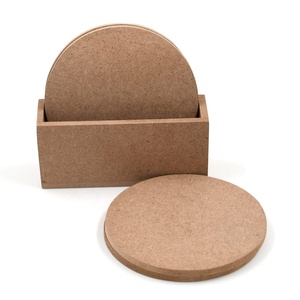 MDFSUB Natural Color 90x90mm 10 cm 10mm Thick Modern Design Coasters Blank Sublimation Eco-Friendly Luxury Mats Pads - Product Image 3