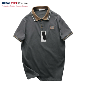 เสื้อแขนสั้นปักลายสำหรับผู้ชายผ้าคอตตอน35% ผ้าสแปนเด็กซ์สำหรับ65% - Product Image 3