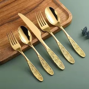 Elegant Food Service Metal Cutlery Set Spoon Fork Serving Pair Perfect for Dining <b>Table</b> and <b>Buffet</b> Presentation - Product Image 1