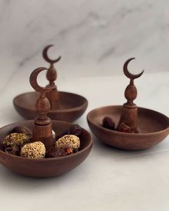 Decoración Islámica de Lujo para el Hogar, Decoración de Luna Creciente de Madera, Decoración de Luna y Estrella de Madera, Letrero de Madera Eid Mubarak, Letrero de Madera Premium para Eid - Product Image 1