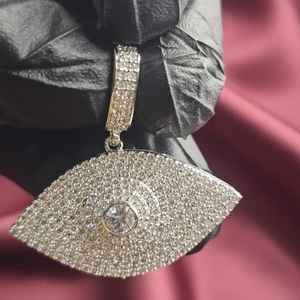 Pendentif en moissanite haut de gamme, forme œil, serti de diamants ronds, pour le hip-hop, en argent sterling 925, bijoux fins, pendentifs et breloques - Product Image 4