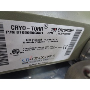 CTI-Cryogenics 8103050G001 Cryo-Torr, 100 Cryo - Equipo y Piezas de Semiconductores de Confianza con Legado Global - Product Image 5