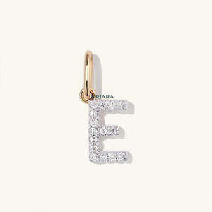 Colgantes Minimalistas Unisex de Plata 925 con Letras de Cristal Chapadas en Oro y Diamantes Cultivados en Laboratorio de la A a la Z - Product Image 6