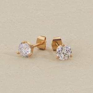 Round Cut Moissanite <b>Stud</b> Earrings 925 <b>Silver</b> With Gold Plated Fine Trending Jewelry Women Cute Gift For Party Wedding Charms - Product Image 5