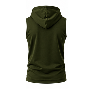 OEM <b>Sleeveless</b> <b>Hoodie</b> Manufacturer Custom Hooded Gym Shirts for Men - Product Image 3