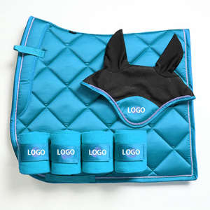Eco-friendly Cotton Competition Riding Dressage Saddle Pad Matchy Set Sublimation Customization Ear Bonnets Polo Wraps Comfort - Product Image 1