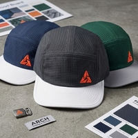 Gorra de Running de 5 Paneles, Ligera, Deportiva, Transpirable, con Visera Plana, Gorra de Running Perforada de Poliéster