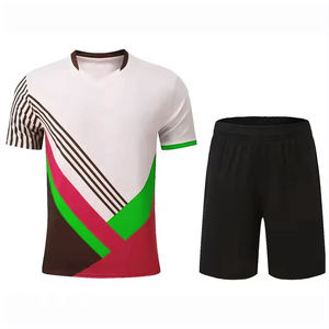Vente en gros de maillots et shorts de tennis pour hommes en polyester 100% avec impression numérique personnalisée, tenue d'équipe pour adultes, kit uniforme, séchage rapide - Product Image 2