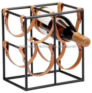Estante de vino hecho a mano independiente de Metal de hierro de calidad superior, decantadores de gabinete de mesa, almacenamiento de botellas de vino, despensa, Bar personalizado - Product Image 5