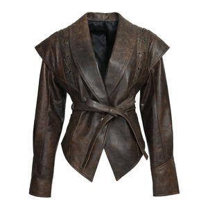 Wholesale Genuine <b>Leather</b> <b>Jacket</b> Goatskin <b>Jacket</b> Regular Fit <b>Jacket</b> Custom Logo Factory Price Export - Product Image 6