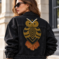 Patch brodé perlé personnalisé, applique perlée à coudre ou thermocollante pour vêtements, vestes, sacs, décoration de vêtements