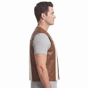 Premium <b>Men</b> <b>Leather</b> <b>Waistcoat</b> Custom Embroidered <b>Leather</b> Vest <b>Men</b> Button Down <b>Leather</b> <b>Waistcoat</b> <b>Men</b> <b>Leather</b> Vest V-Neck - Product Image 3