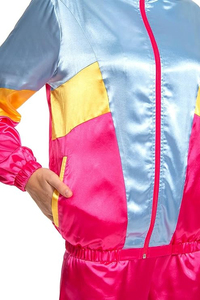 Survêtement décontracté d'été surdimensionné en nylon coupe-vent avec imprimés réfléchissants, grande taille pour femme - Product Image 3