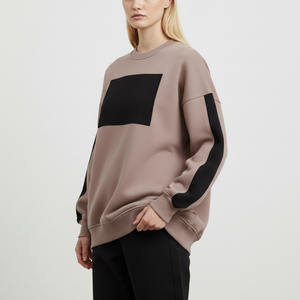 Sudadera Oversize de Algodón Grueso con Estampado y Lavado Ácido, Cuello Redondo, Hombros Caídos, Cremallera Completa, Estilo Urbano, Ecológica, para Mujer, Personalizada ODM - Product Image 3
