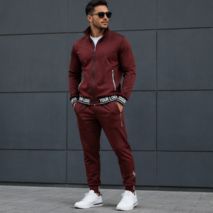 Modern Premium Tracksuit Set Custom Logo Rib Full <b>Zip</b> <b>Jacket</b> and Jogger Pants Athleisure Sportswear for Men and Women - Product Image 5