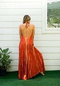 Vestido Maxi Informal Tie Dye de Moda Urbana, Diseño Simple, Estilo Moderno, Tejido Transpirable de Manga Larga - Product Image 2