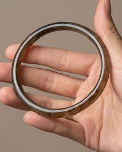 Handmade Marble Resin Bangle Slim Stackable Horn Amber Resin Craft Thin Tubular Cuff Bracelet Women Jewelry Wholesale Pair - Product Image 2