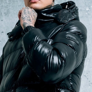 Best Quality Customizable Man Puffer Jacket Thin <b>Canvas</b> Street Style with Stand Collar Top Fashion <b>Plain</b> Blank Design - Product Image 2