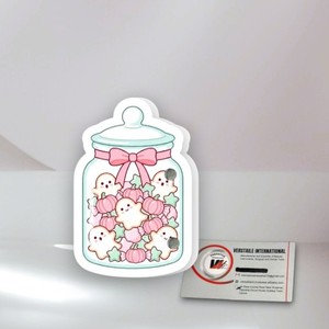 Tarjetas Magnéticas Personalizadas de Acrílico con Diseño de Calabaza Fantasma para Extensiones de Pestañas - Ecológicas, Reutilizables, Multifuncionales, con Forma de Mariposa y Corazón - Product Image 5