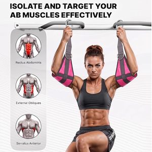 Durable Hanging Ab <b>Slings</b> with Comfortable <b>Arm</b> Padding for Bodybuilding and Abs Workout Equipment - Product Image 4