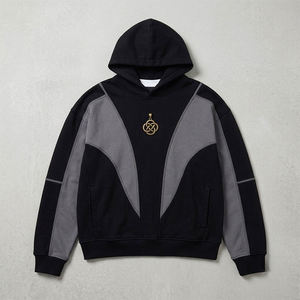 Men's Eco-Friendly Windproof Quick Dry Regular Fit Pullover Hooded Fleece Sweatshirt Side Pocket 100% Polyester 220g Fabric - Product Image 2