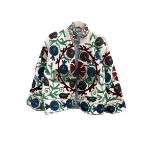 Indian Cotton <b>Velvet</b> Fabric Jacket Casual Unisex Suzani Overcoat With Hand Embroidery Women's Winter Short Jacket for Party Wear - Product Image 1