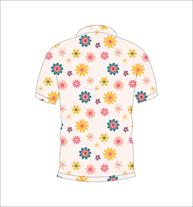 Camisa Polo con Estampado Floral Color Durazno para Hombre, Manga Corta, Transpirable, Poliéster, Informal, para Verano, Corte Regular - Product Image 4