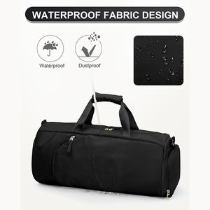 Bolsa Deportiva Ovalada Negra con Cierre de Cremallera, Asas Dobles, Bolsillo Delantero, Capacidad de 20-36L, Mochila Unisex para Entrenamiento - Product Image 3