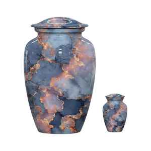 Urne funéraire artisanale en métal pour cendres humaines, récipient commémoratif pour adultes avec couvercle sécurisé, conteneur pour restes funéraires - Product Image 2