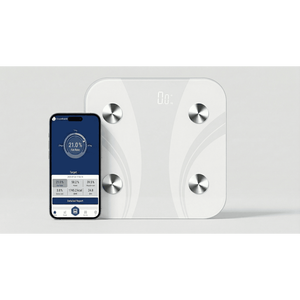 Pèse-personne intelligent Bluetooth noir avec analyse de la composition corporelle, mesure de l'IMC, application et 25 métriques - Product Image 1